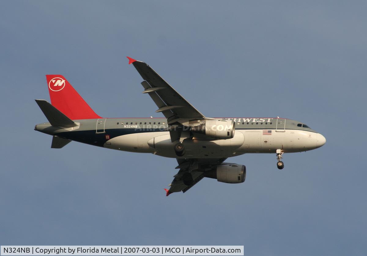 N324NB, 2001 Airbus A319-114 C/N 1456, Northwest A320