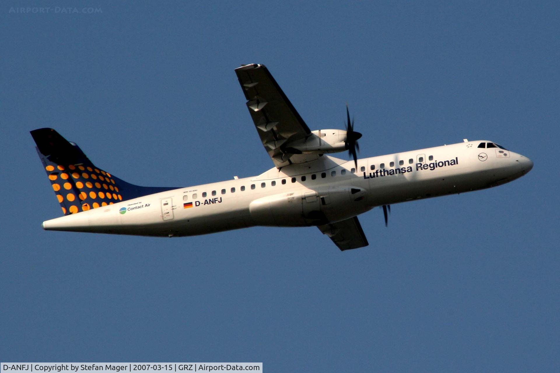 D-ANFJ, 2001 ATR 72-212A C/N 664, Lufthansa Regional ATR-72 on the way to Stuttgart