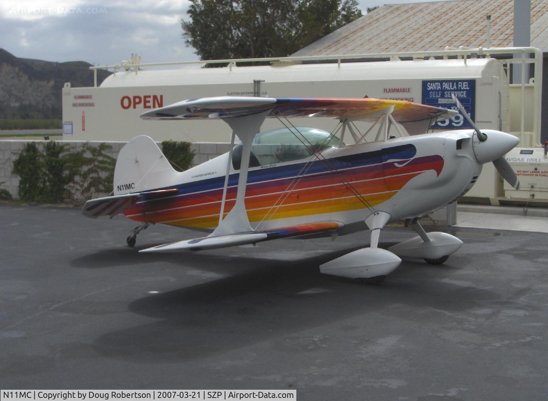 N11MC, 1993 Christen Eagle II C/N WOODWARD 0001, 1993 Woodward Christen Eagle II, Lycoming AEIO-360 fully aerobatic, refueling