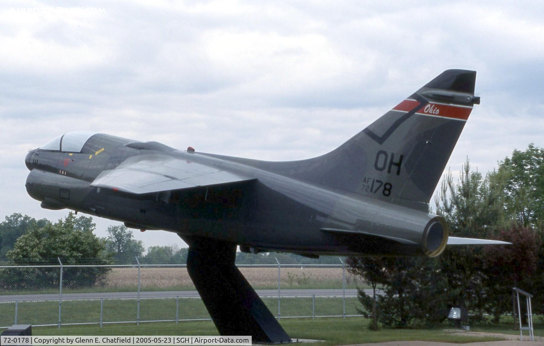 72-0178, 1972 LTV A-7D Corsair II C/N D-300, A-7D mounted at ANG armory