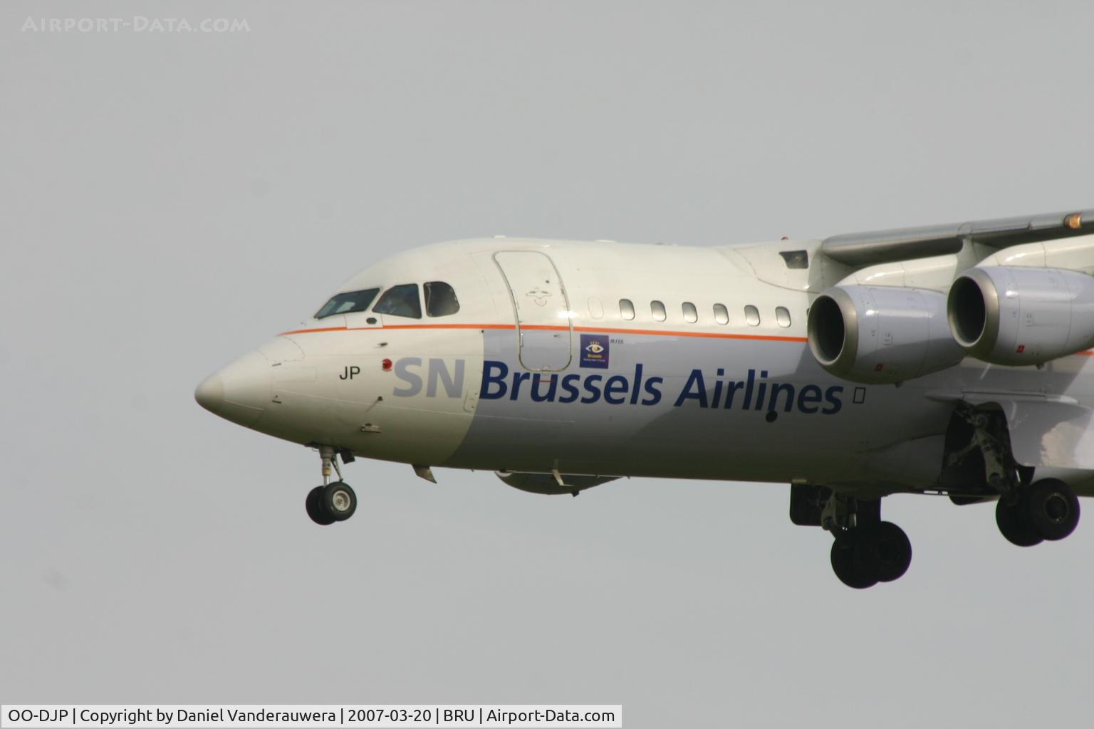 OO-DJP, 1996 British Aerospace Avro 146-RJ85 C/N E.2287, both reactors have already future brussels airlines colours