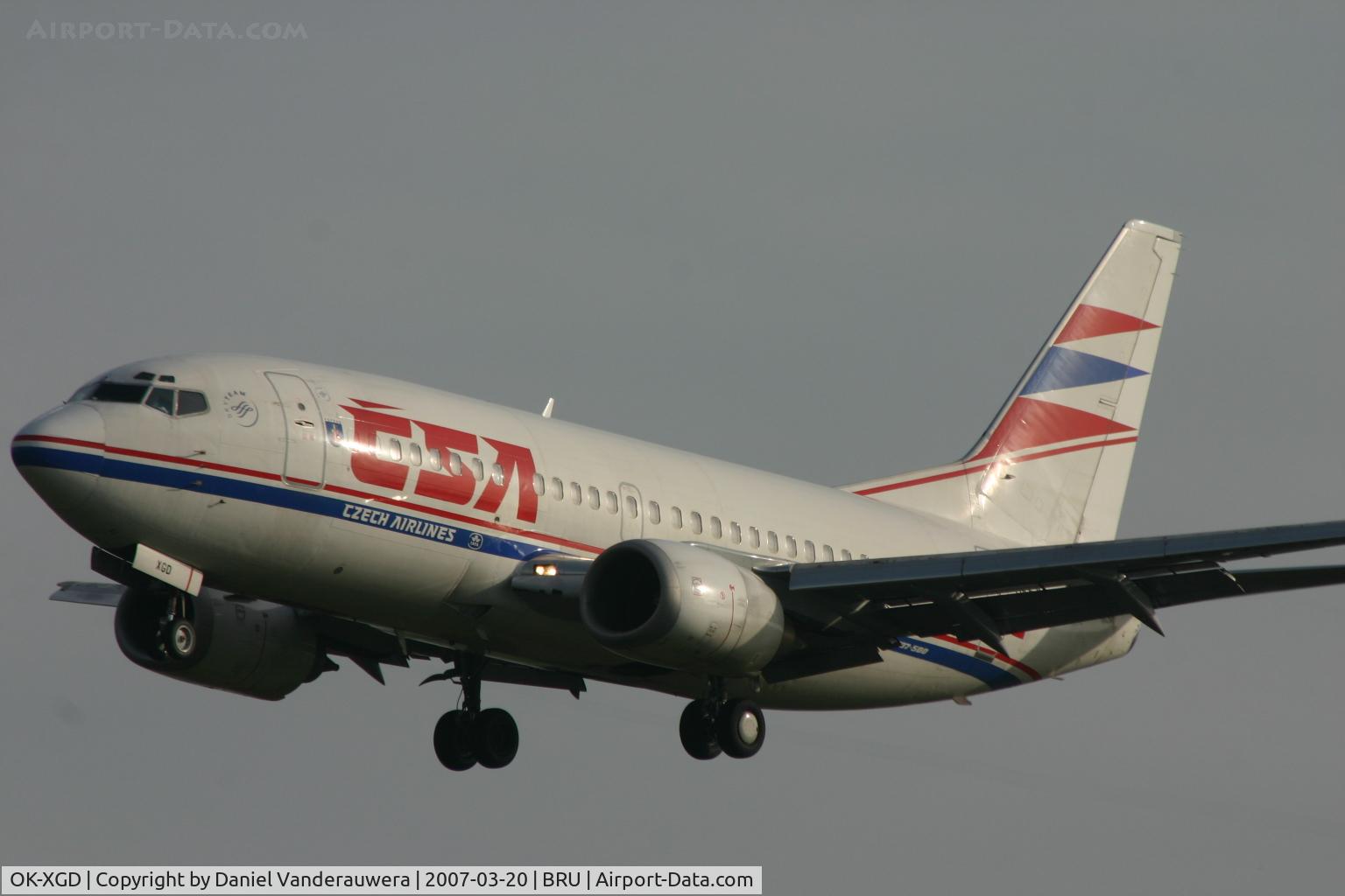 OK-XGD, 1992 Boeing 737-55D C/N 26542/2337, arrival of flight OK630