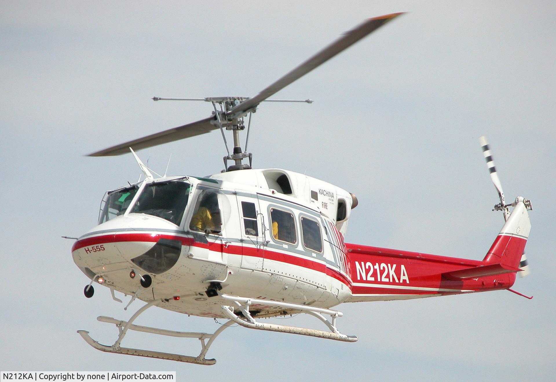 N212KA, 1976 Bell 212 C/N 30776, Bell 212 operated by Kachina for the California Department of Forestry departs from the Mojave Spaceport