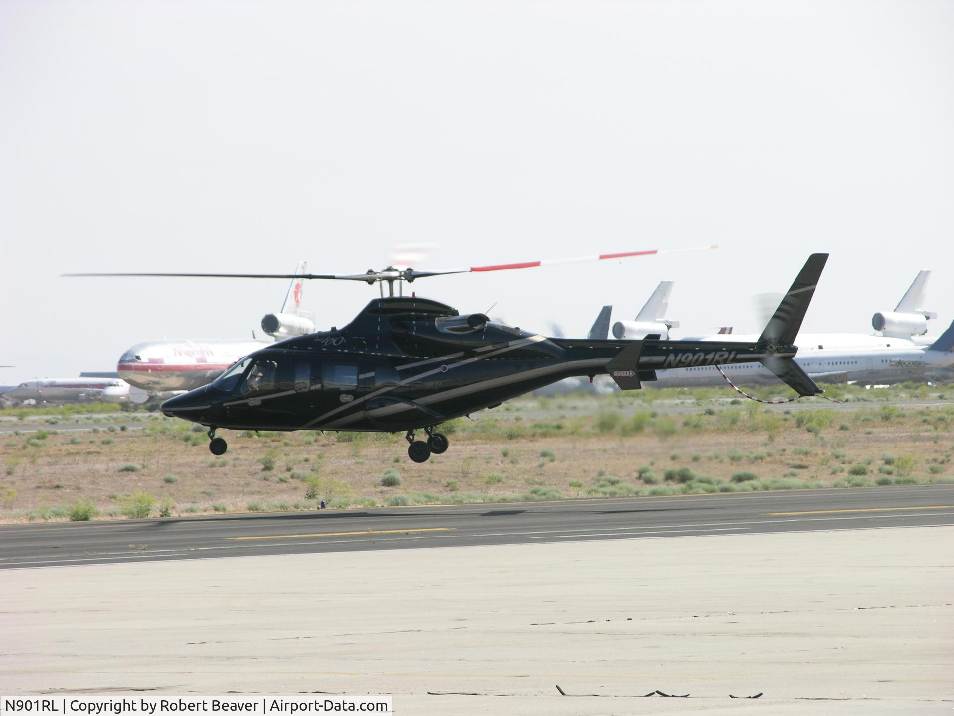 N901RL, 2001 Bell 430 C/N 49078, Bell 430 takes off from Mojave