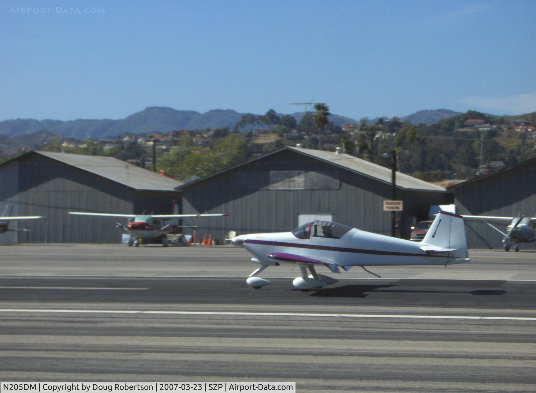 N205DM, 1999 Vans RV-6A C/N 60205, 1999 McMullen VAN's RV-6A, Lycoming O&VO-360 180 Hp, landing roll Rwy 22