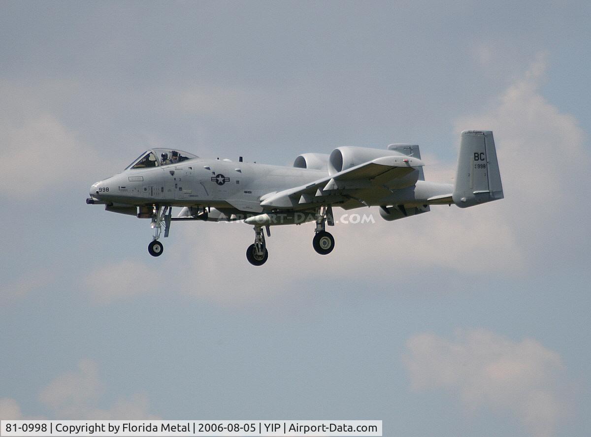 81-0998, 1980 Fairchild Republic A-10A Thunderbolt II C/N A10-0693, A-10