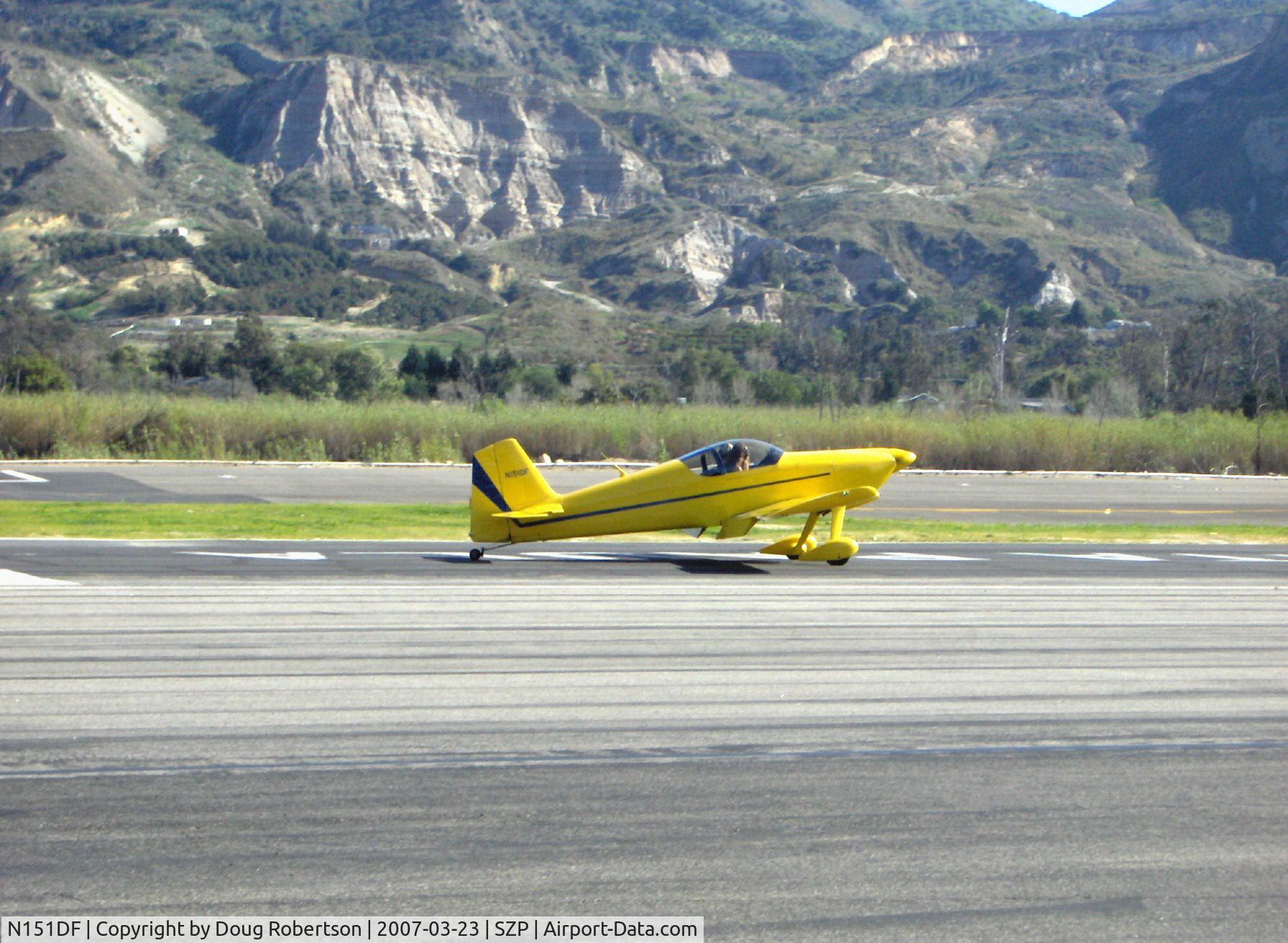 N151DF, 1992 Vans RV-6 C/N 20917, 1992 Wilson VAN's RV-6, Lycoming O-320, flaps landing roll Rwy 22
