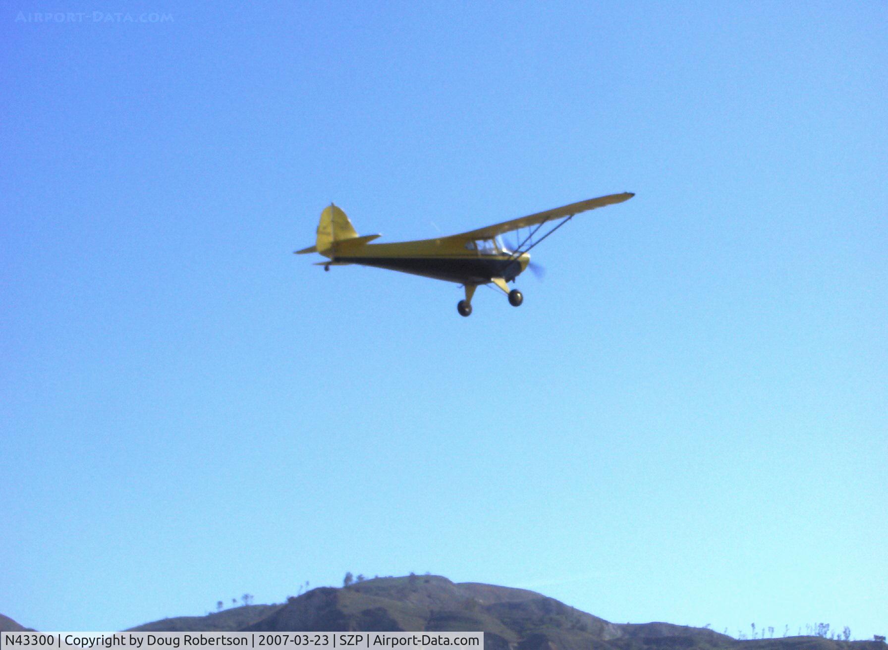 N43300, 1946 Taylorcraft BC12-D C/N 6959, 1946 Taylorcraft BC-12D Continental A&C65 65 Hp, takeoff climb Rwy 22