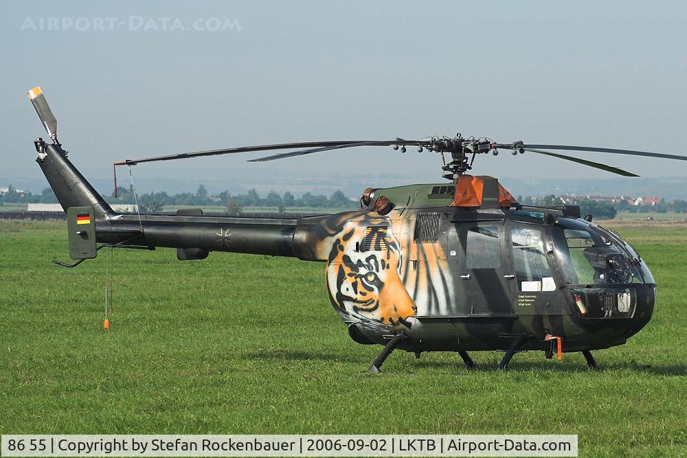86 55, MBB Bo.105P C/N 6055, Nice paintwork.