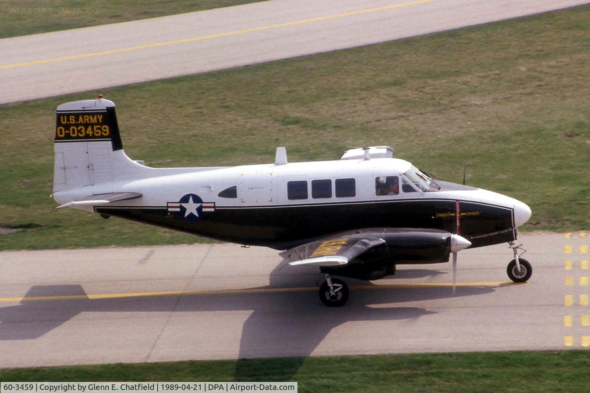 60-3459, 1960 Beech U-8F Seminole C/N LF.15, This shot was when it was still Army U-8F 60-3459
