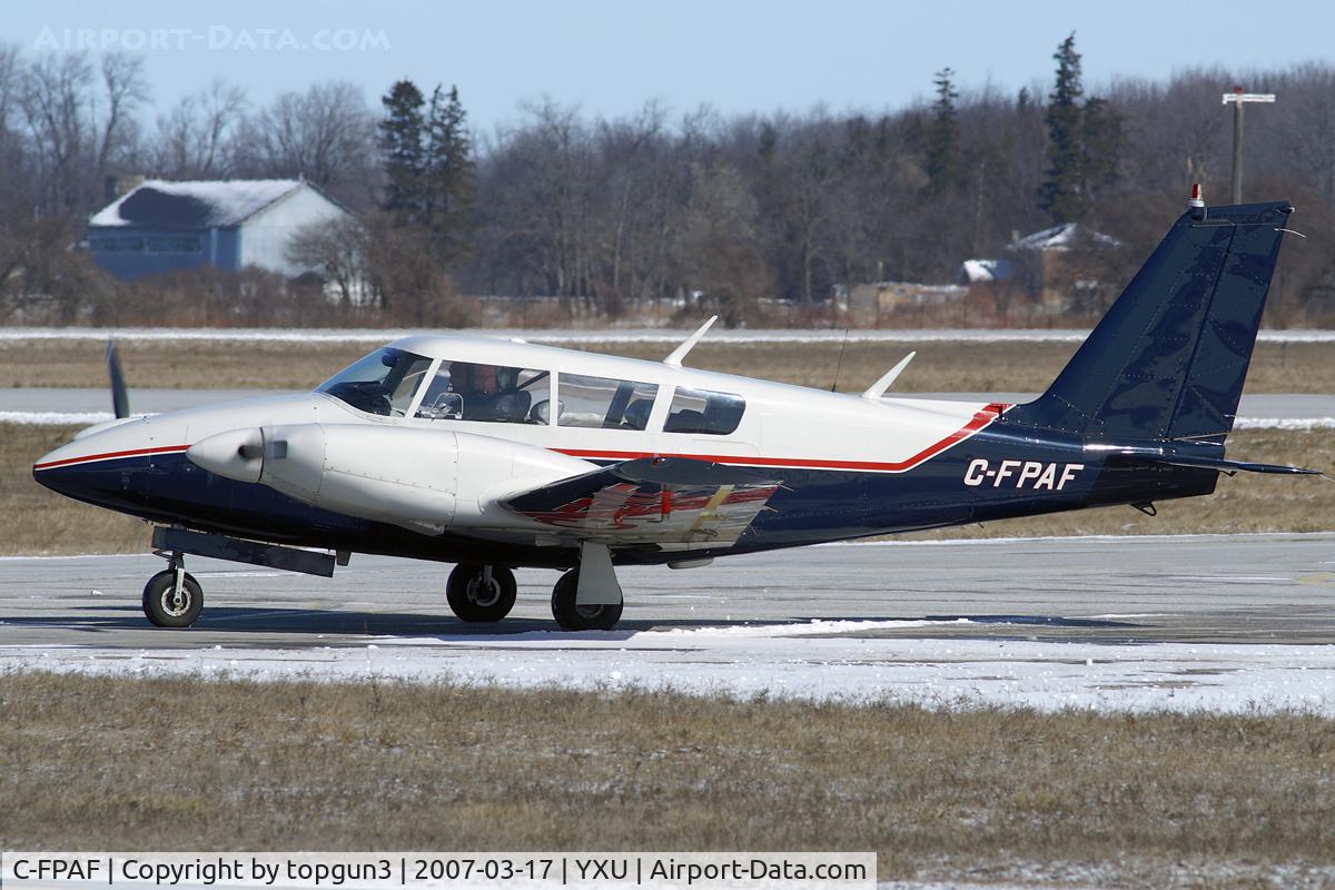 C-FPAF, 1966 Piper PA-30-160 B Twin Comanche C/N 30-1284, taxiing on Alpha.
