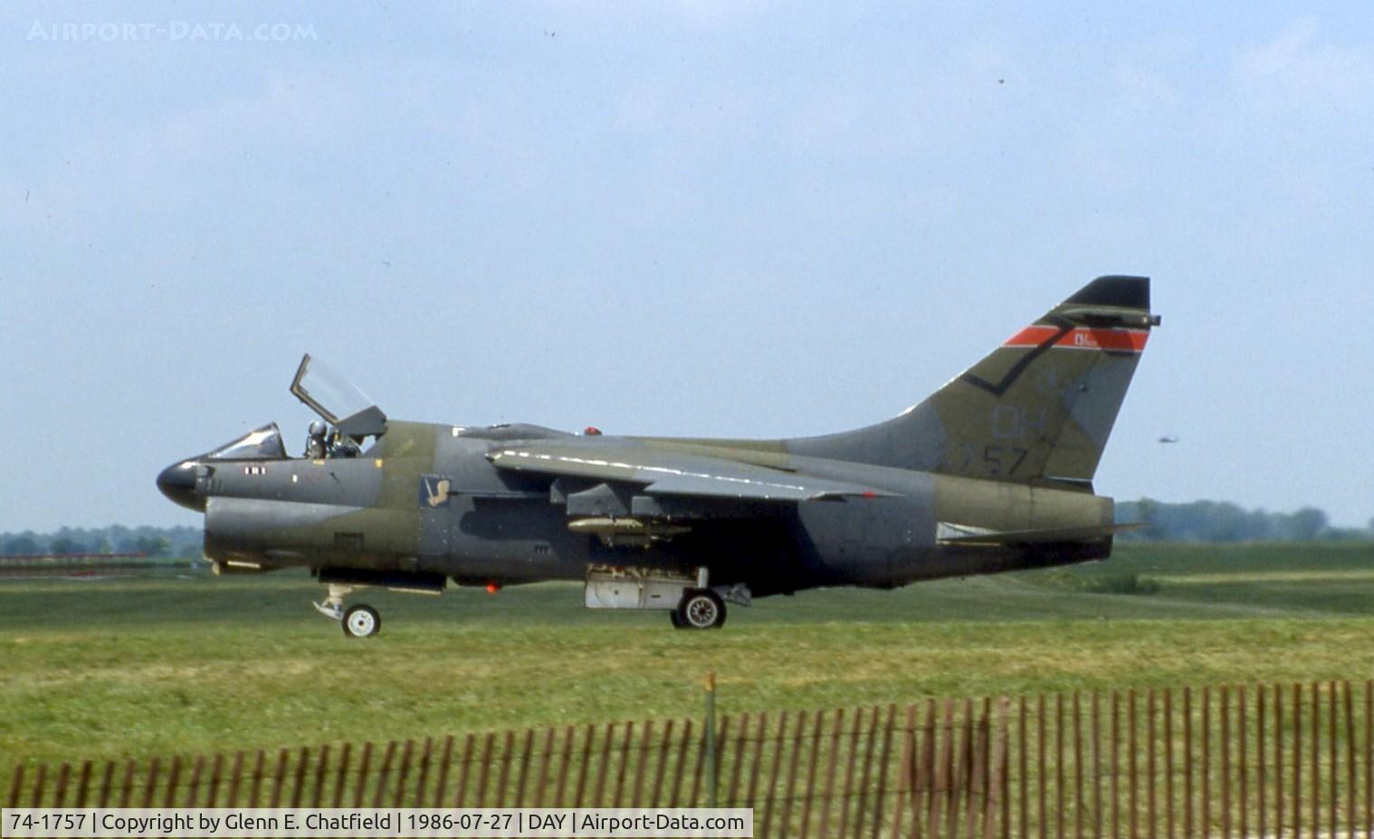 74-1757, 1974 LTV A-7D Corsair II C/N D-432, A-7D From Springfield ANG at Dayton International Air Show