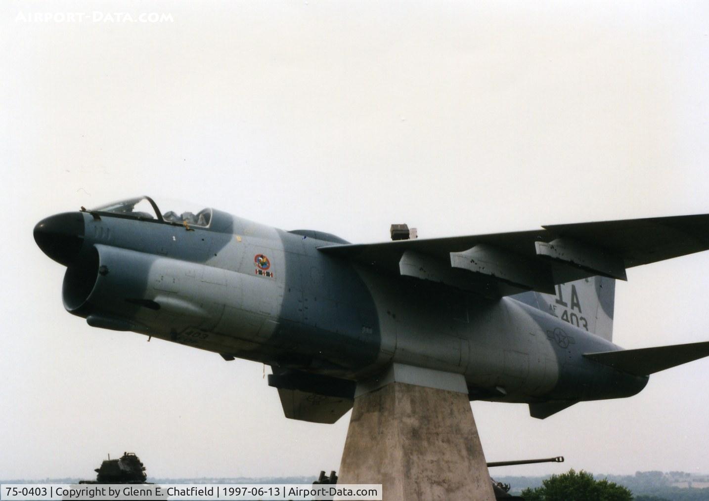 75-0403, 1975 LTV A-7D Corsair II C/N D-453, A-7D mounted at Camp Dodge, IA
