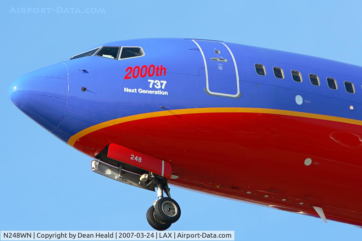 N248WN, 2006 Boeing 737-7H4 C/N 32509, Close-up nose shot of N248WN 