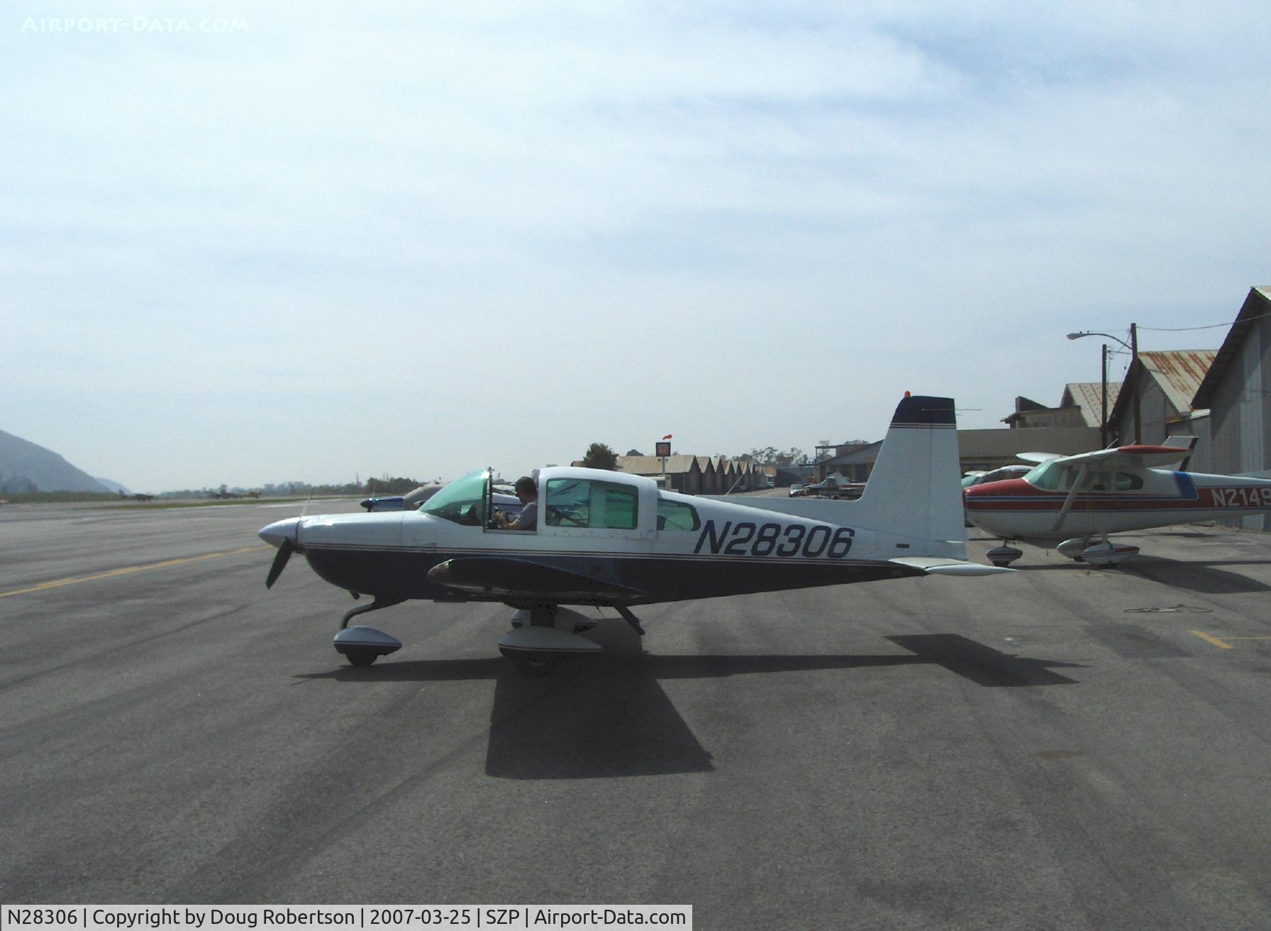 N28306, 1977 Grumman American AA-5B Tiger C/N AA5B0550, 1977 Grumman American AA-5B TIGER, Lycoming O&VO-360 180 Hp, transient parking