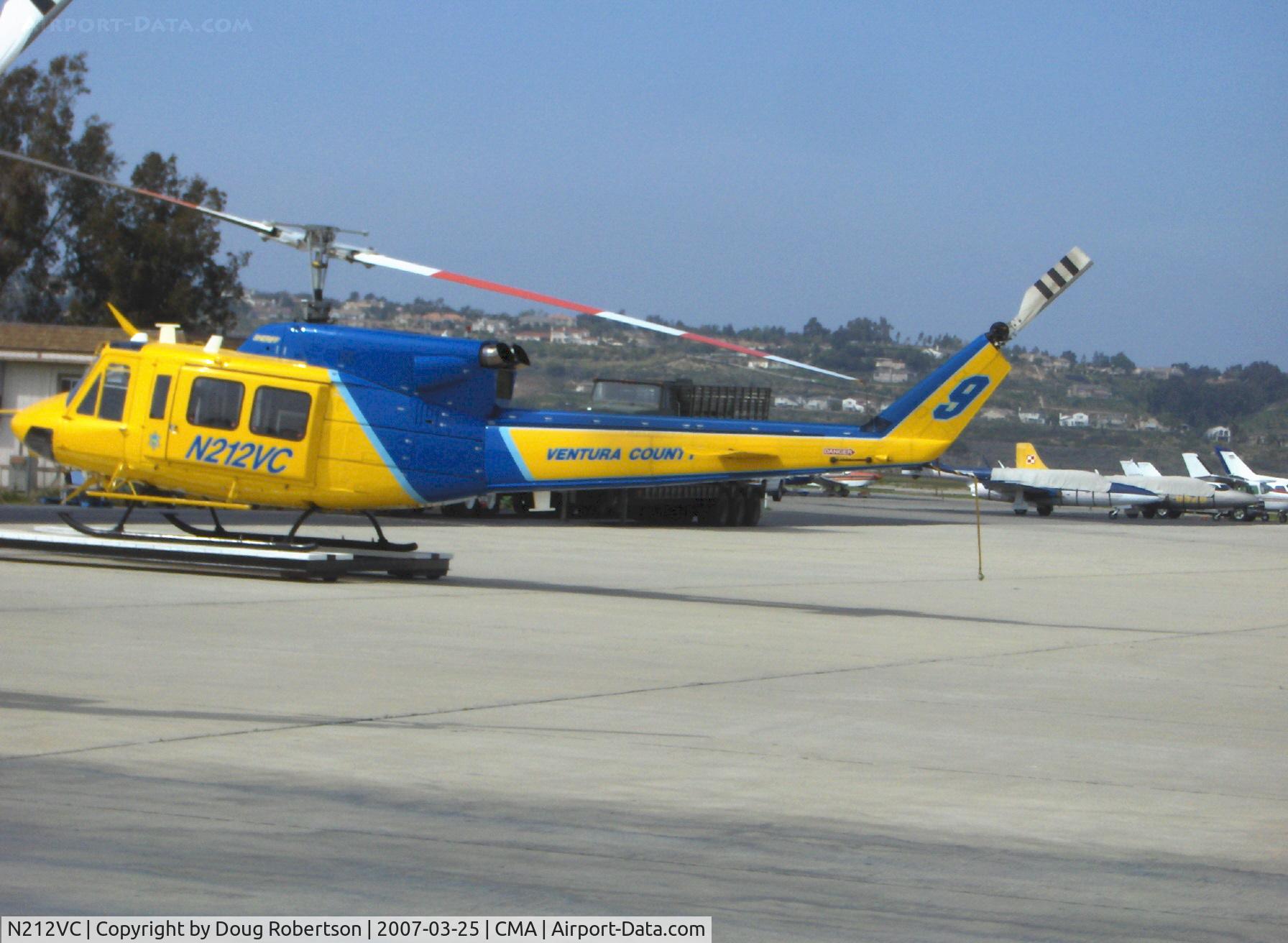 N212VC, 1975 Bell 212 C/N 30693, 1975 Bell 212 Twin Two-Twelve, P&W (Canada) PT6T-3 Twin Pac coupled free turbine turboshaft 1,800 shp, Ventura County Sheriff's Department #9