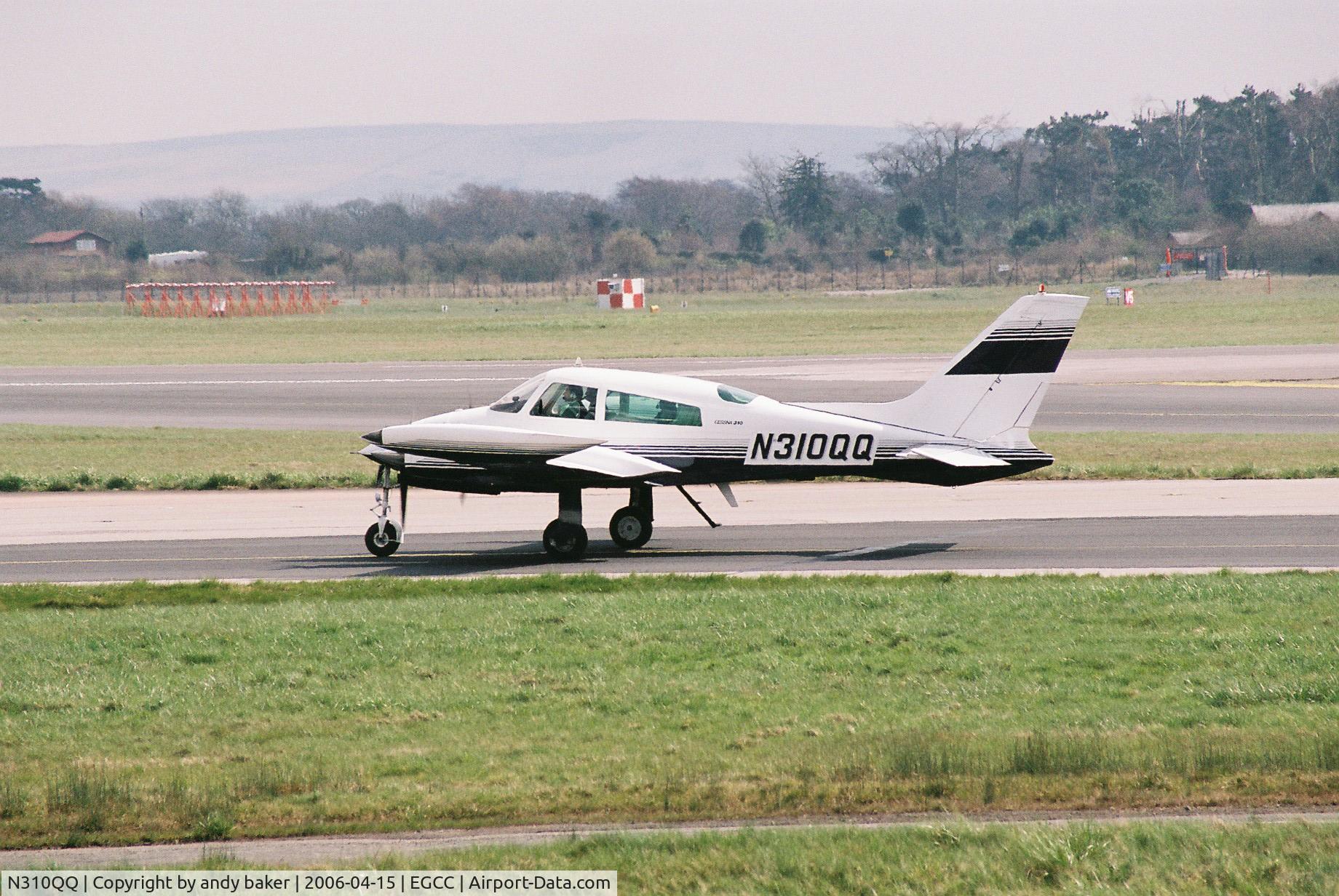 N310QQ, 1973 Cessna 310Q C/N 310Q0695, taxing in from landing on runway [24R] going onto the [NEA] ramp.