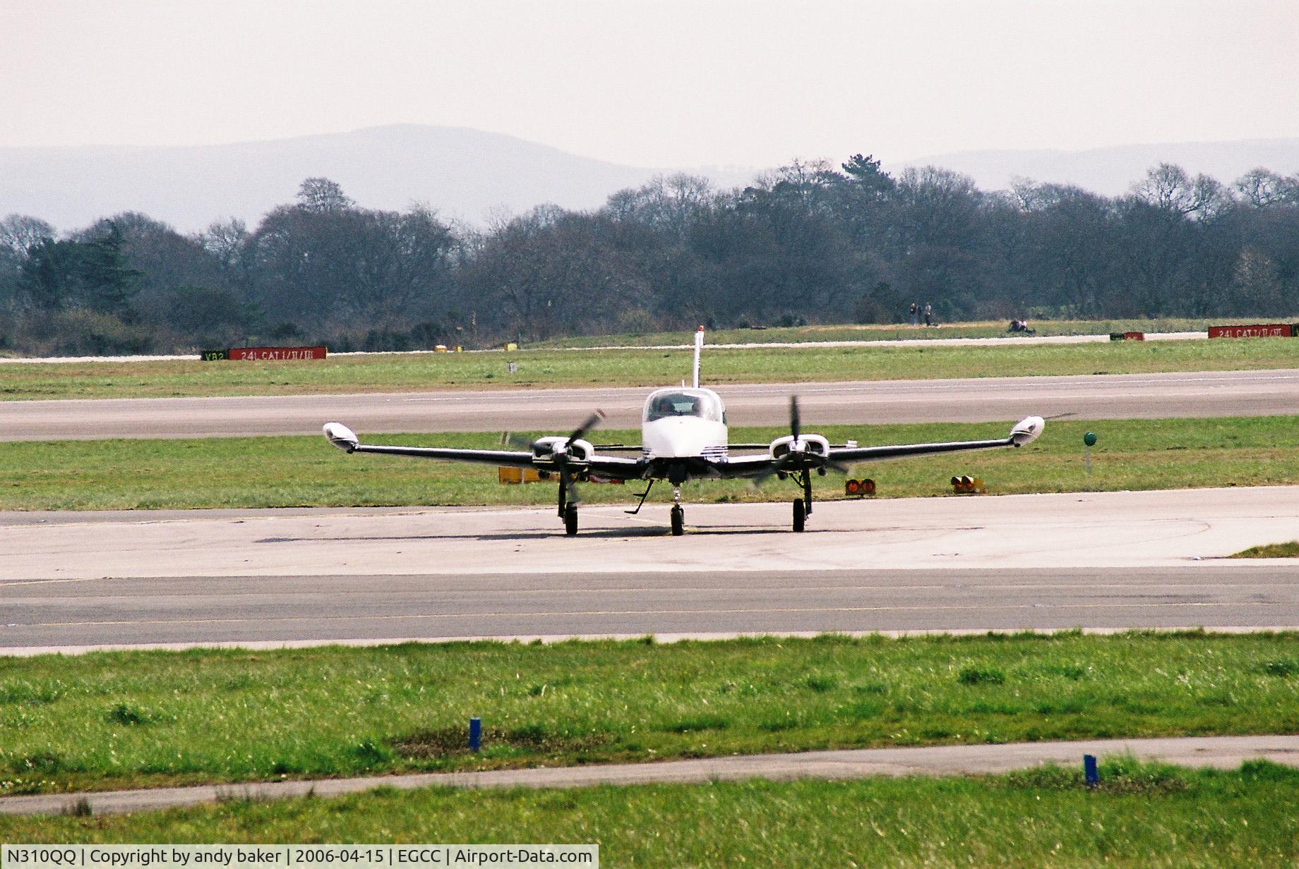 N310QQ, 1973 Cessna 310Q C/N 310Q0695, aircraft just runway [24R] heading for the [NEA]ramp shot taken from [AVP].