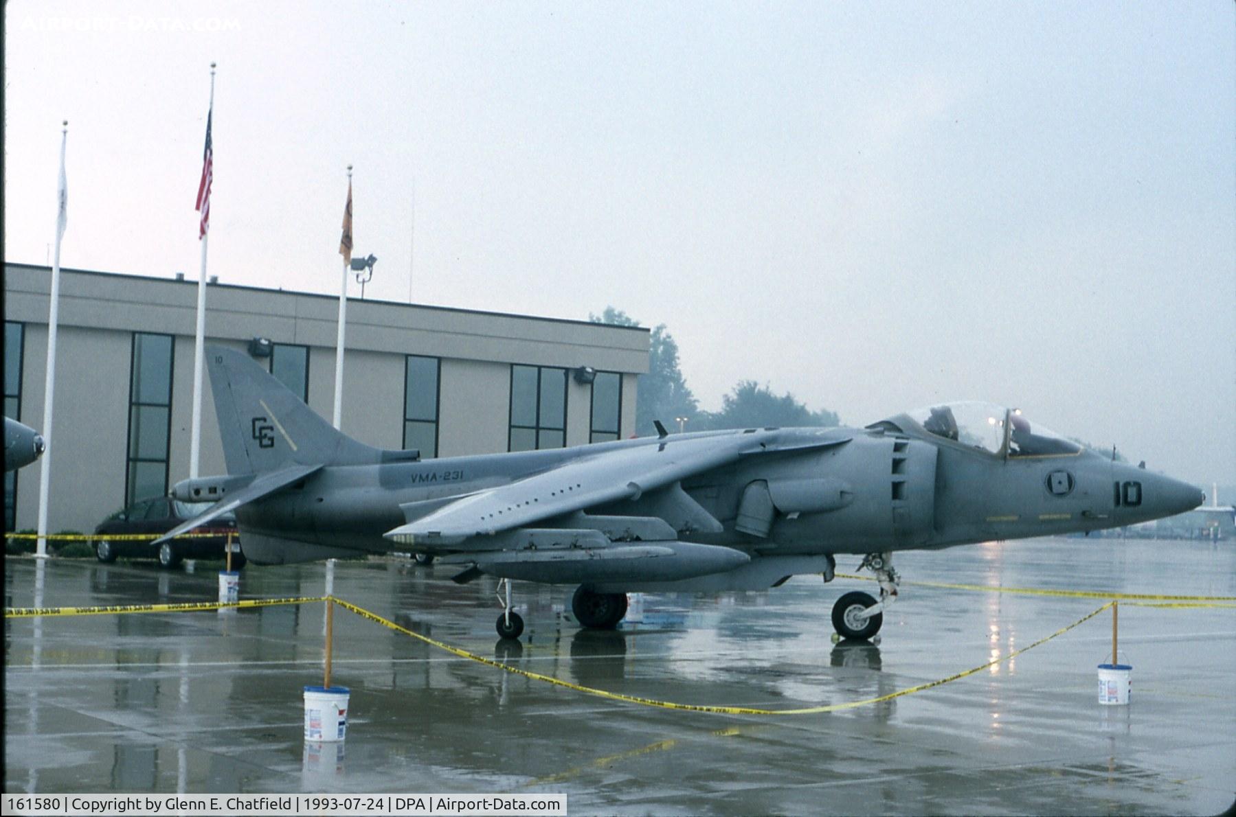 161580, McDonnell Douglas AV-8B Harrier II C/N 512012, Waiting in the rain for the next day's show