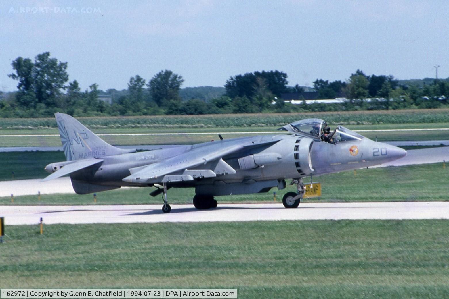 162972, McDonnell Douglas AV-8B Harrier II C/N 512098/92, Taxiing in after flying