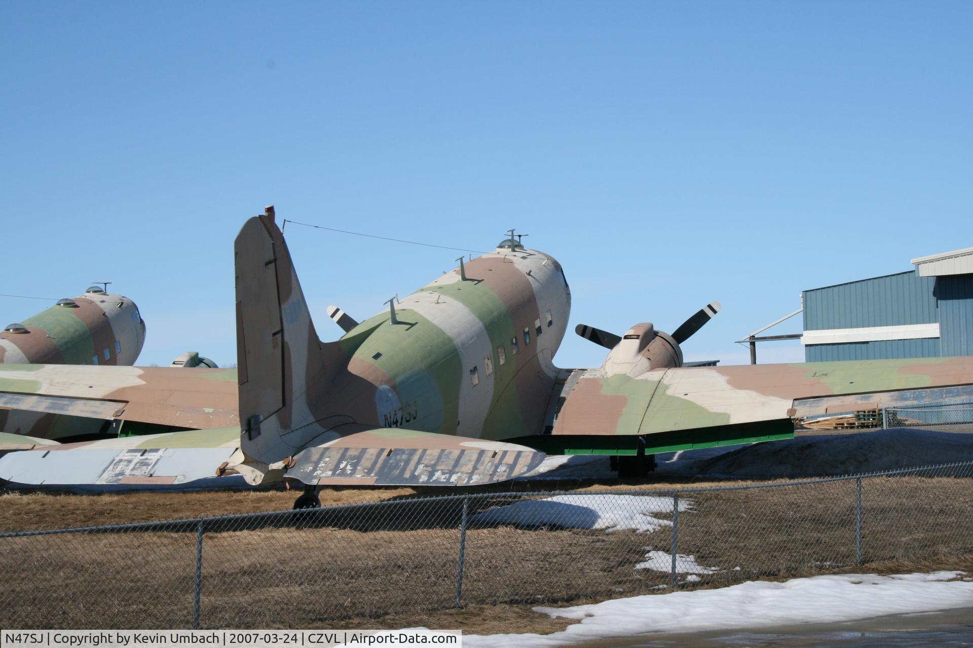 N47SJ, 1943 Douglas DC3C-R (C-47B-5-DK) C/N 14423, N47SJ parked at Villeneuve, Alberta, Canada. It's been here for several years, waiting for a new owner.