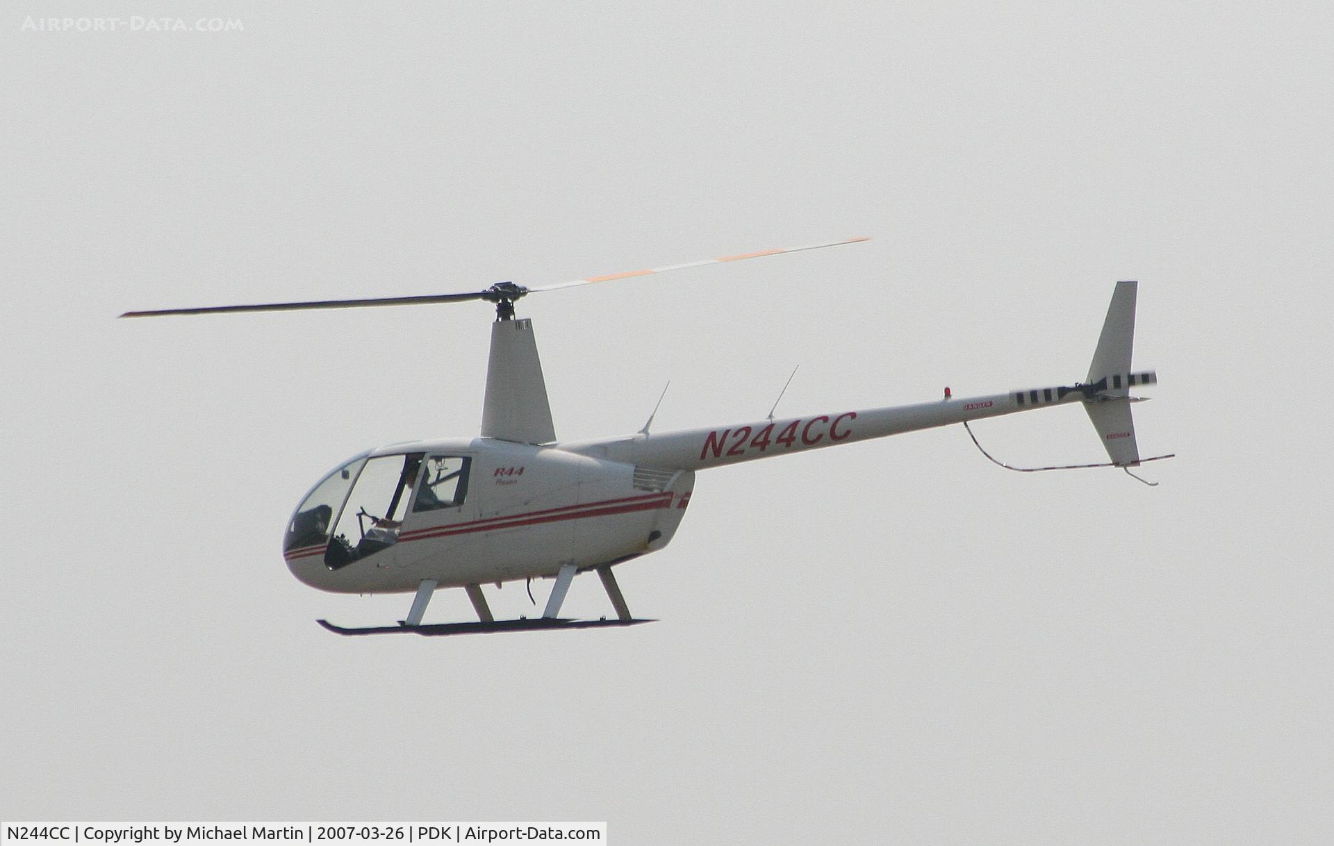 N244CC, 2000 Robinson R44 C/N 0860, Preparing to land at Mercury Air Center