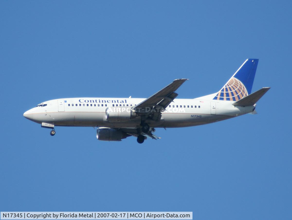 N17345, 1987 Boeing 737-3TO C/N 23583, Continental