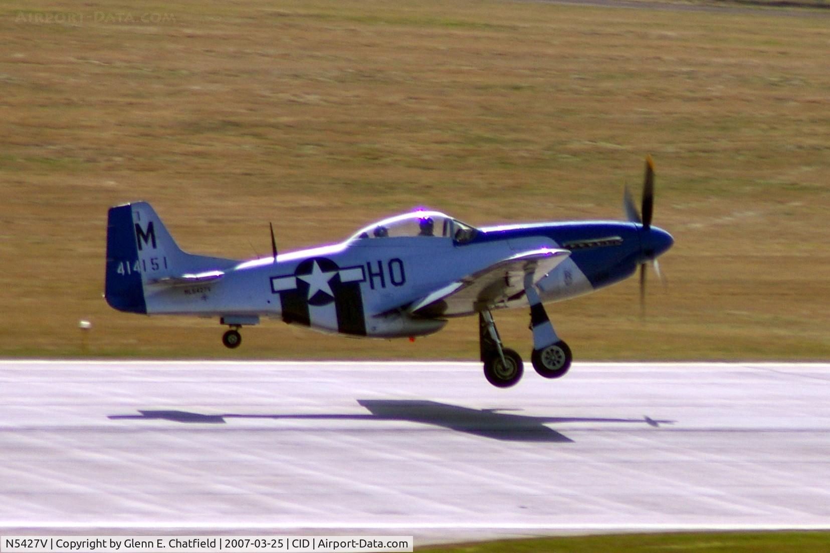 N5427V, 1944 North American F-51D Mustang C/N 44-72942, Arriving Runway 27