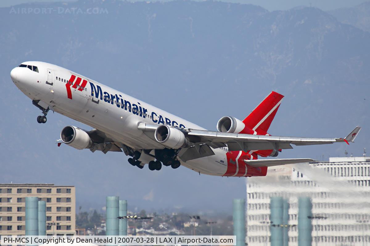 PH-MCS, 1995 McDonnell Douglas MD-11F C/N 48618, Martinair Cargo PH-MCS (FLT MPH70) climbing out from RWY 25R enroute to Hartsfield Jackson Atlanta Int'l (KATL).