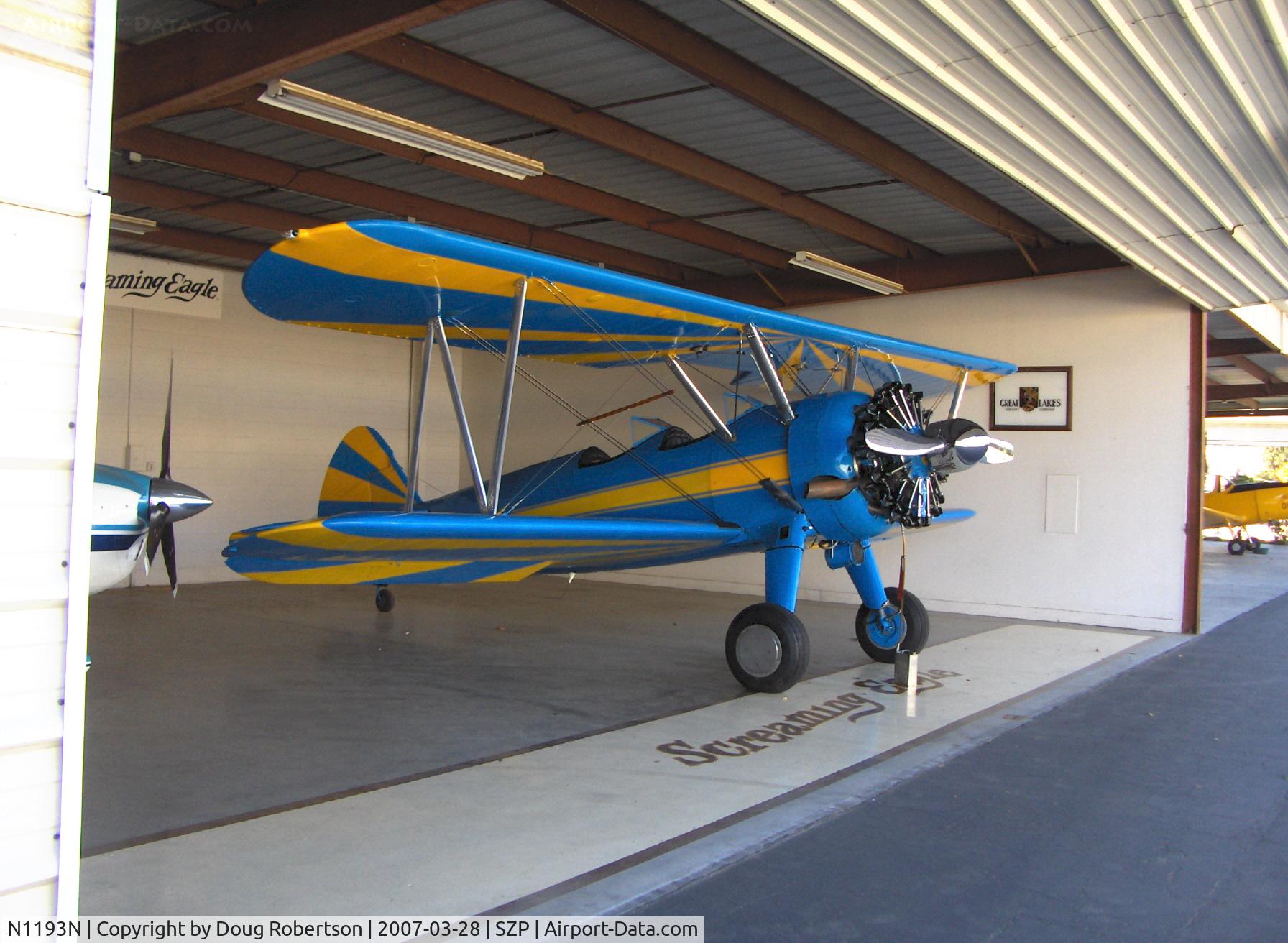 N1193N, 1941 Boeing E75 C/N 75-1218, 1941 Boeing Stearman E75, P&W R-985 upgrade from original Lycoming R-680-17