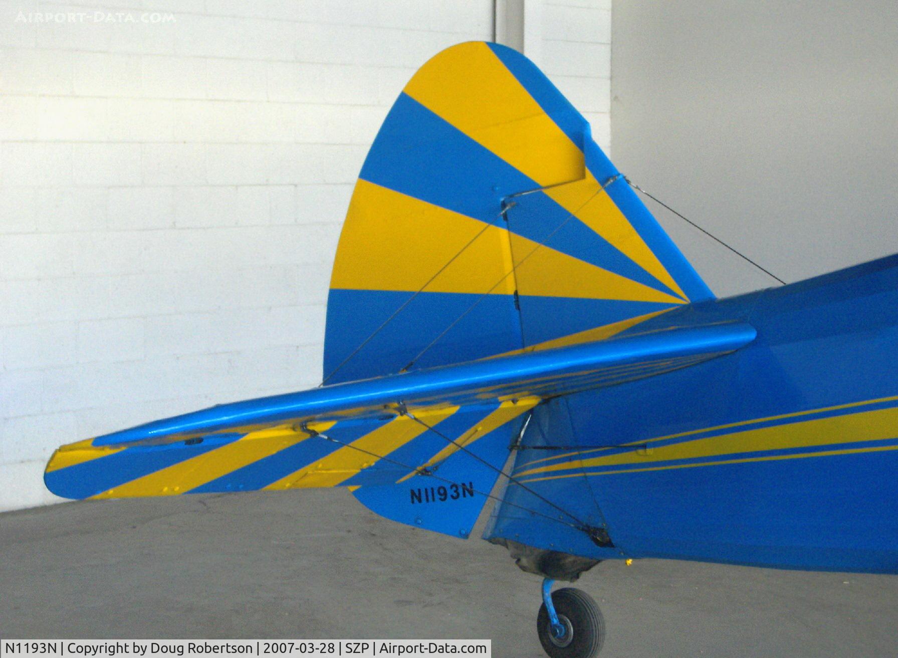 N1193N, 1941 Boeing E75 C/N 75-1218, 1941 Boeing Stearman E75, P&W R-985 upgrade from original Lycoming R-680-17, tail data