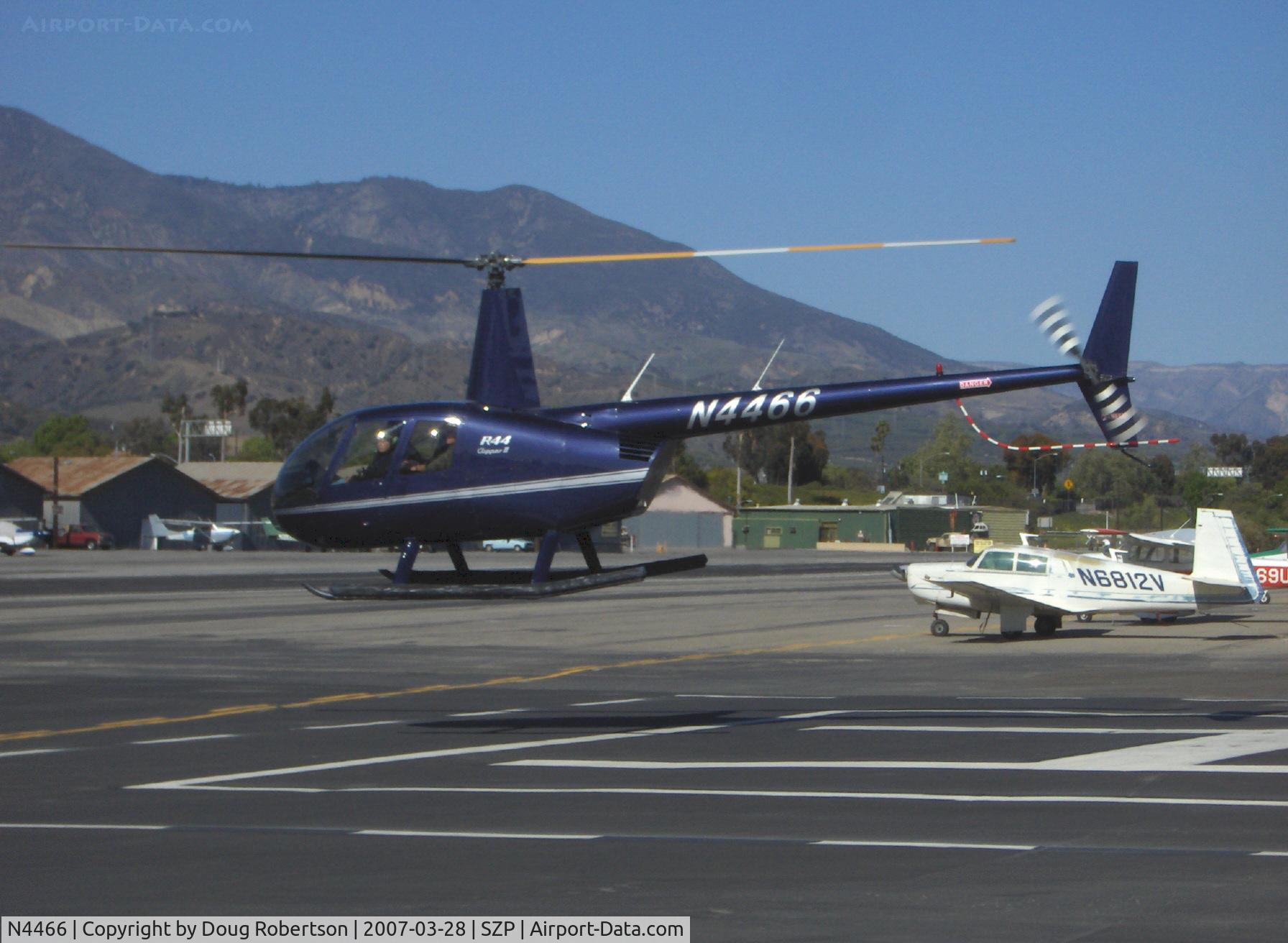 N4466, 2004 Robinson R44 II C/N 10374, 2004 Robinson R44 CLIPPER II  w/pop-out floats, Lycoming IO-540 260 hp derated to 225 Hp for takeoff, 205 hp continuous, hover