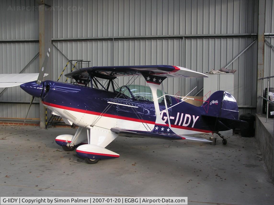 G-IIDY, 1982 Aerotek Pitts S-2B Special C/N 5000, Pitts S2 hangared at Leicester