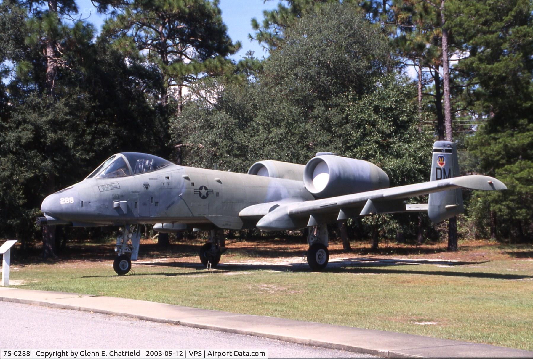 75-0288, 1975 Fairchild Republic A-10A Thunderbolt II C/N A10-0037, A-10A at the USAF Armament Museum