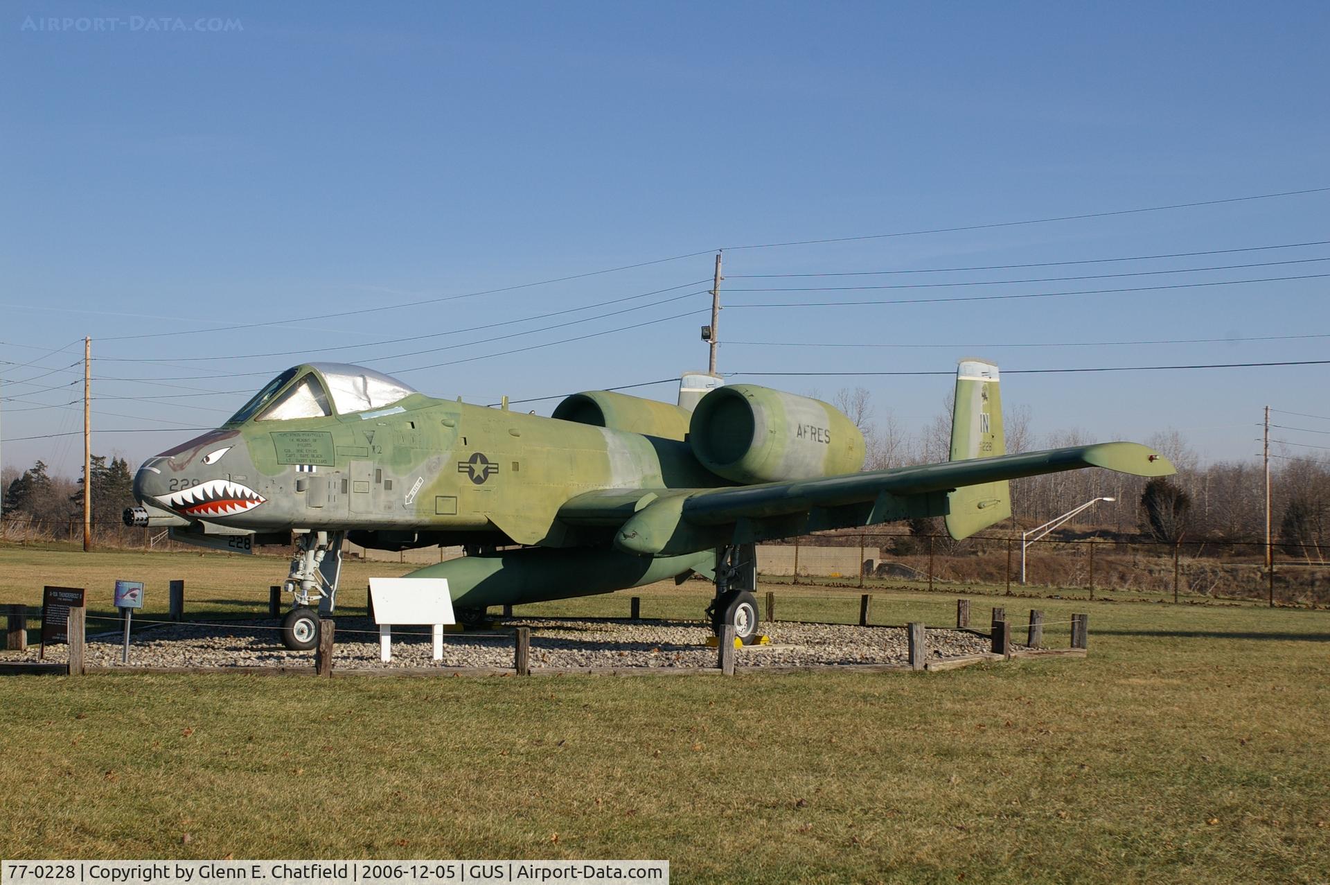 77-0228, 1977 Fairchild Republic A-10A Thunderbolt II C/N A10-0153, A-10A at Grissom AFB museum