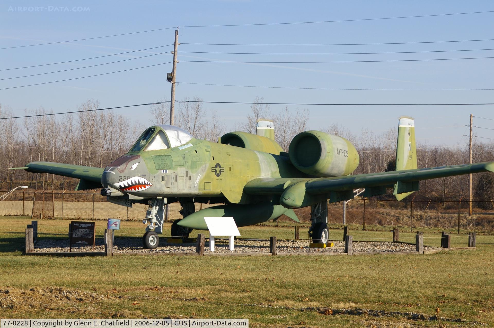 77-0228, 1977 Fairchild Republic A-10A Thunderbolt II C/N A10-0153, A-10A at Grissom AFB museum
