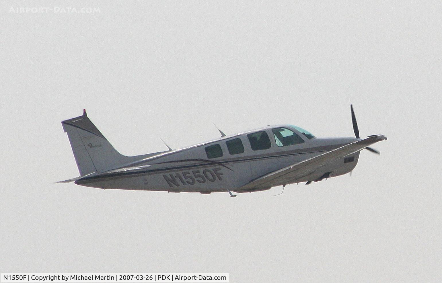 N1550F, 1989 Beech A36 Bonanza 36 C/N E-2480, Departing PDK enroute to DTS