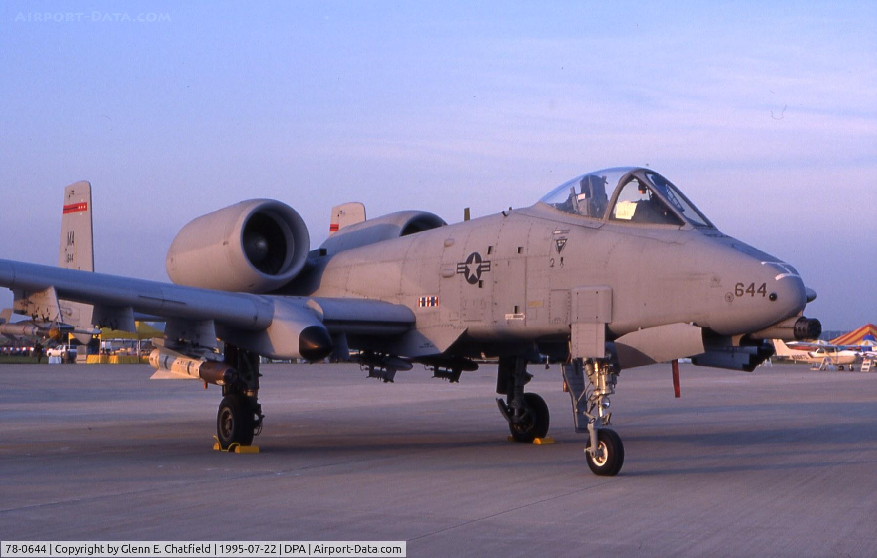 78-0644, 1978 Fairchild Republic A-10A Thunderbolt II C/N A10-0264, A-10A ramp display at sunrise