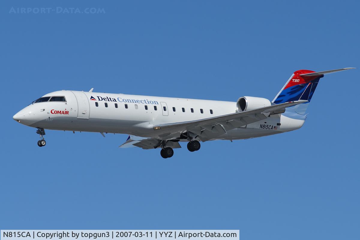 N815CA, 2000 Bombardier CRJ-100ER (CL-600-2B19) C/N 7397, Short final for RWY23.