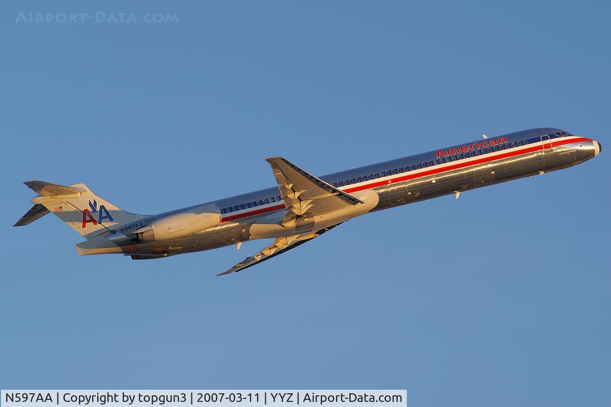 N597AA, 1992 McDonnell Douglas MD-83 (DC-9-83) C/N 53287, Departing via RWY23.
