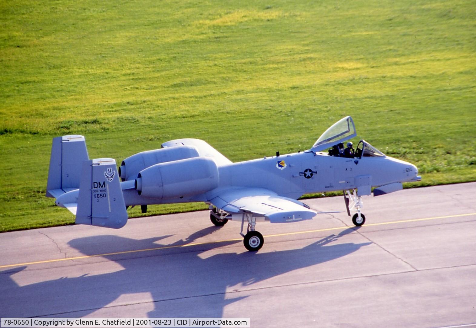 78-0650, 1978 Fairchild Republic A-10A Thunderbolt II C/N A10-0270, A-10A taxiing by the control tower