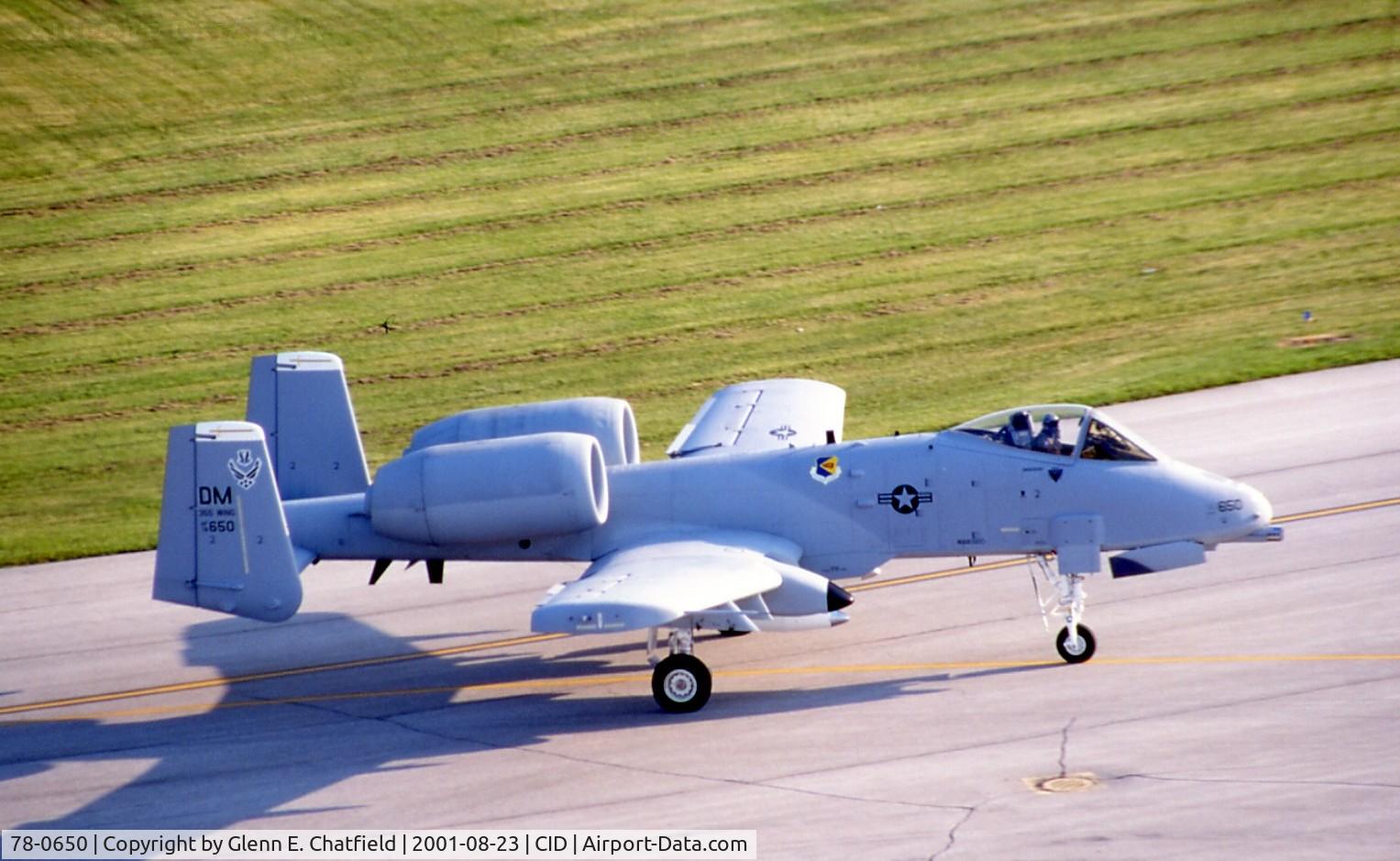 78-0650, 1978 Fairchild Republic A-10A Thunderbolt II C/N A10-0270, A-10A taxiing by the control tower