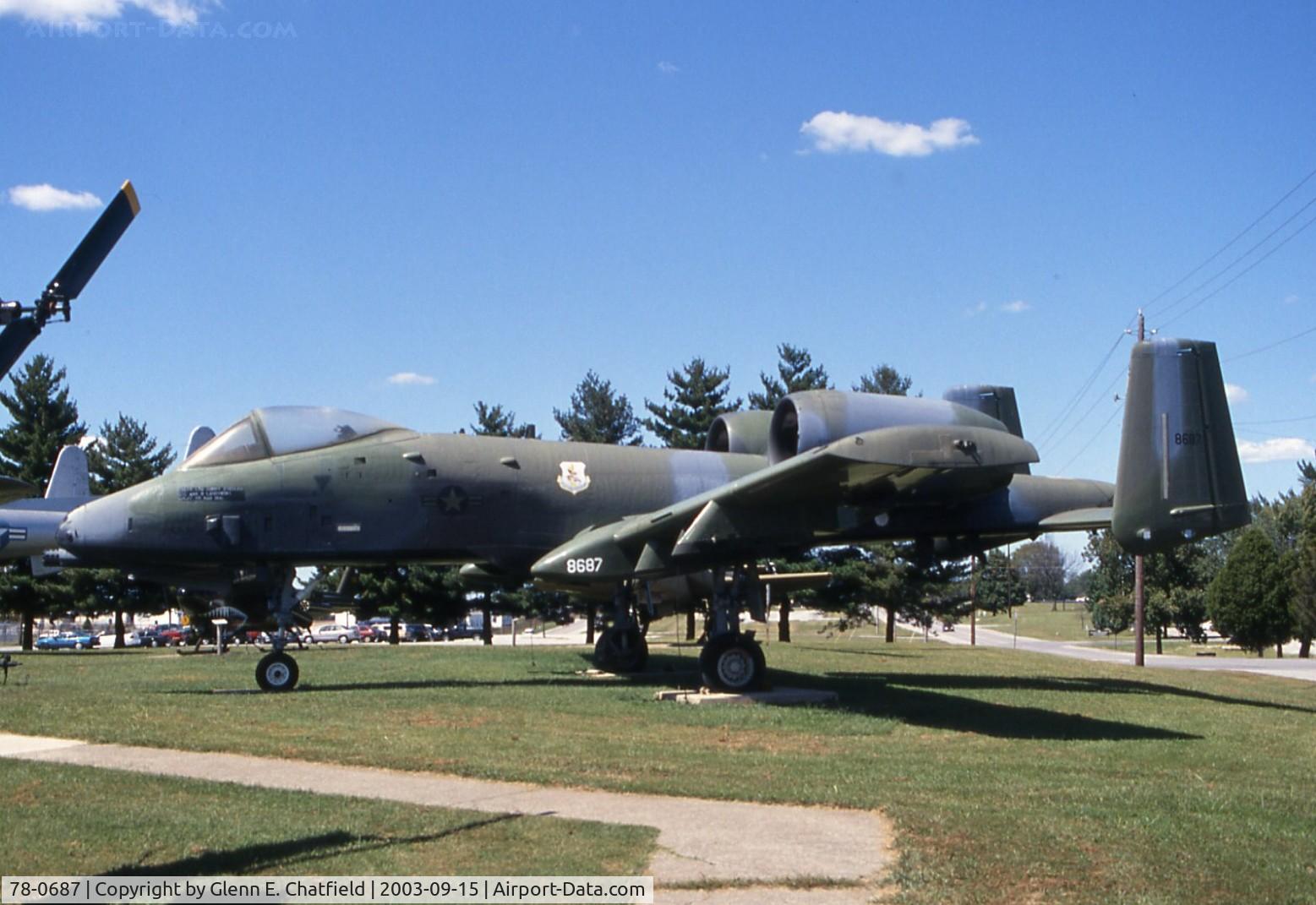 78-0687, 1978 Fairchild Republic A-10A Thunderbolt II C/N A10-0307, A-10A at Ft. Campbell, KY 101st Airborne Div. Museum