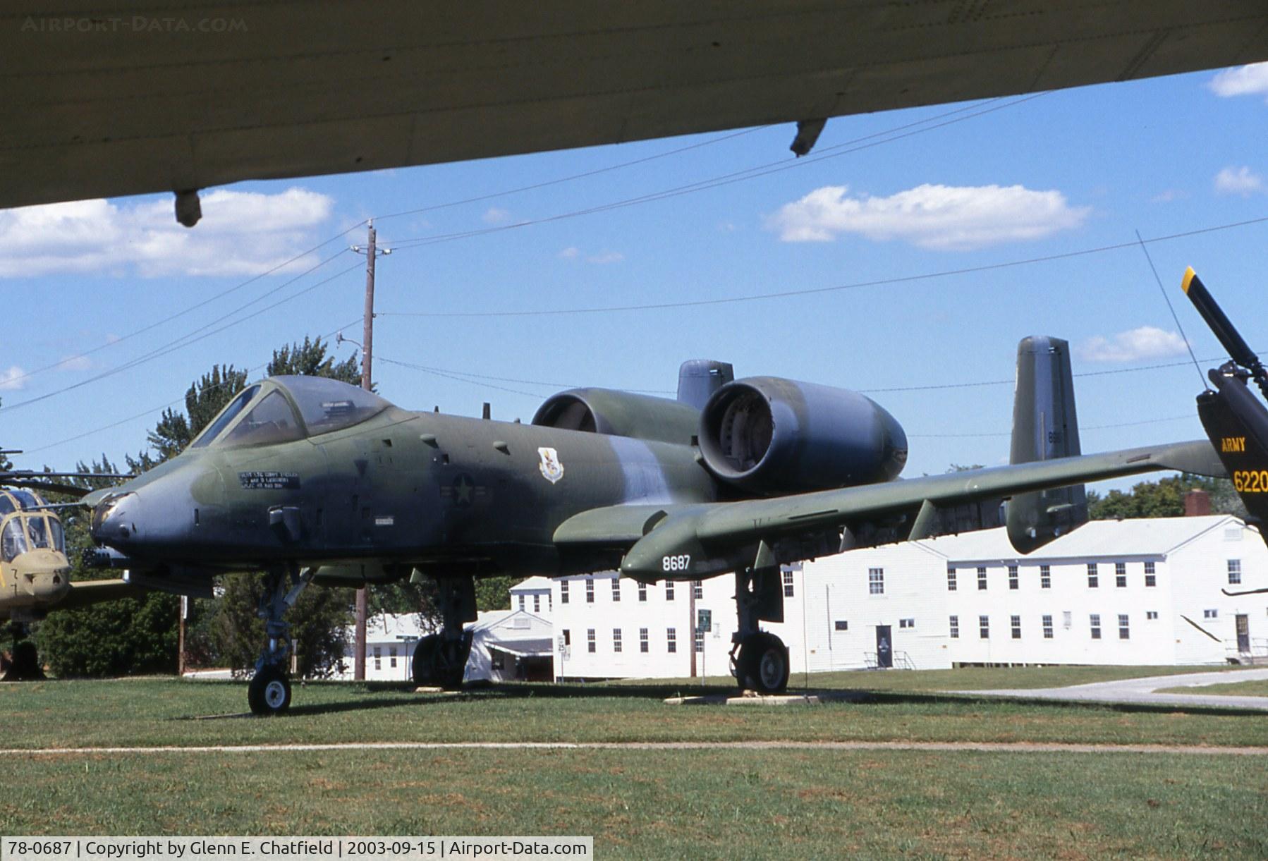 78-0687, 1978 Fairchild Republic A-10A Thunderbolt II C/N A10-0307, A-10A at Ft. Campbell, KY 101st Airborne Div. Museum