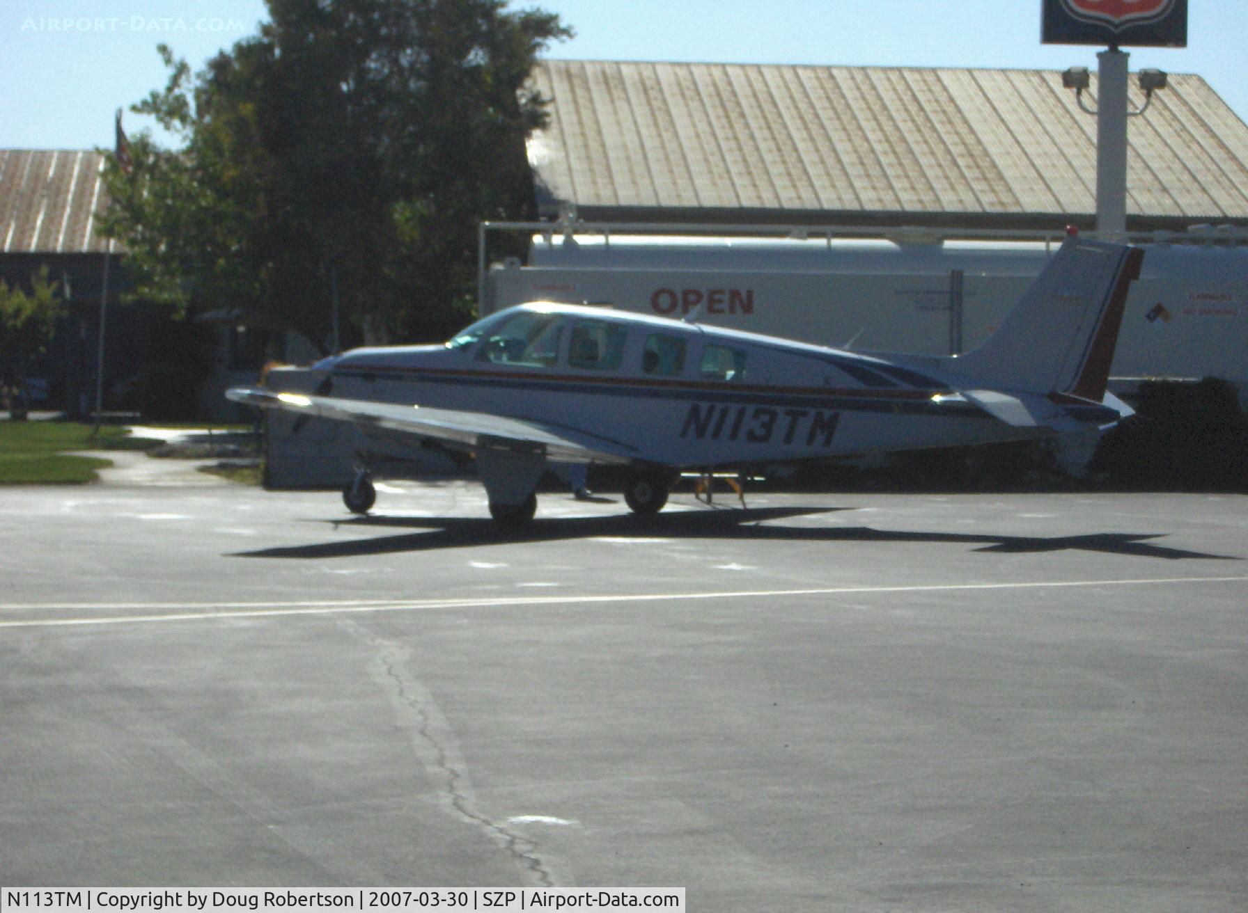 N113TM, 1983 Beech B36TC Bonanza C/N EA-386, 1983 Beech B36TC BONANZA, Continental TSIO-520-UB Turbocharged 300 Hp, refueling