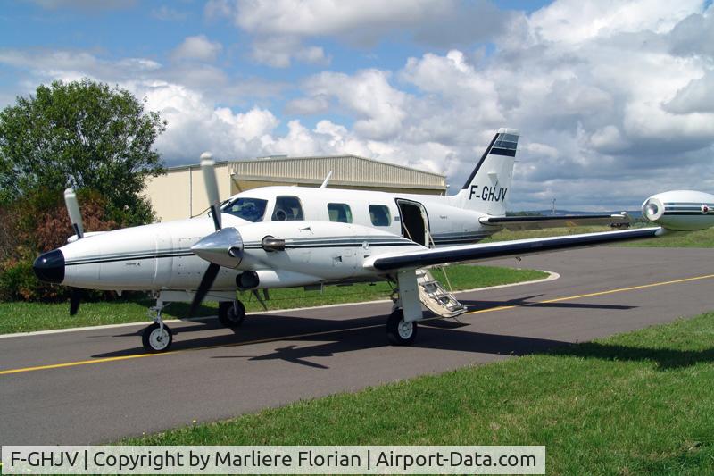 F-GHJV, 1977 Piper PA-31T Turbo Cheyenne C/N 31T-7720067, On appron at Beaune