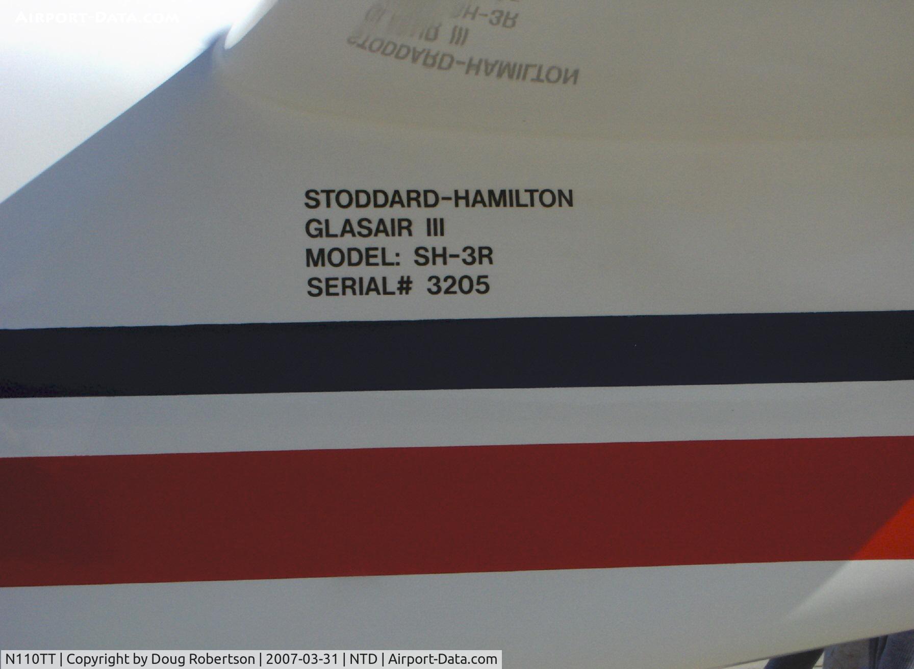 N110TT, Stoddard-Hamilton Glasair III SH-3R C/N 3205, 1994 Kirk Stoddard Hamilton SH-3R GLASAIR III, aircraft data