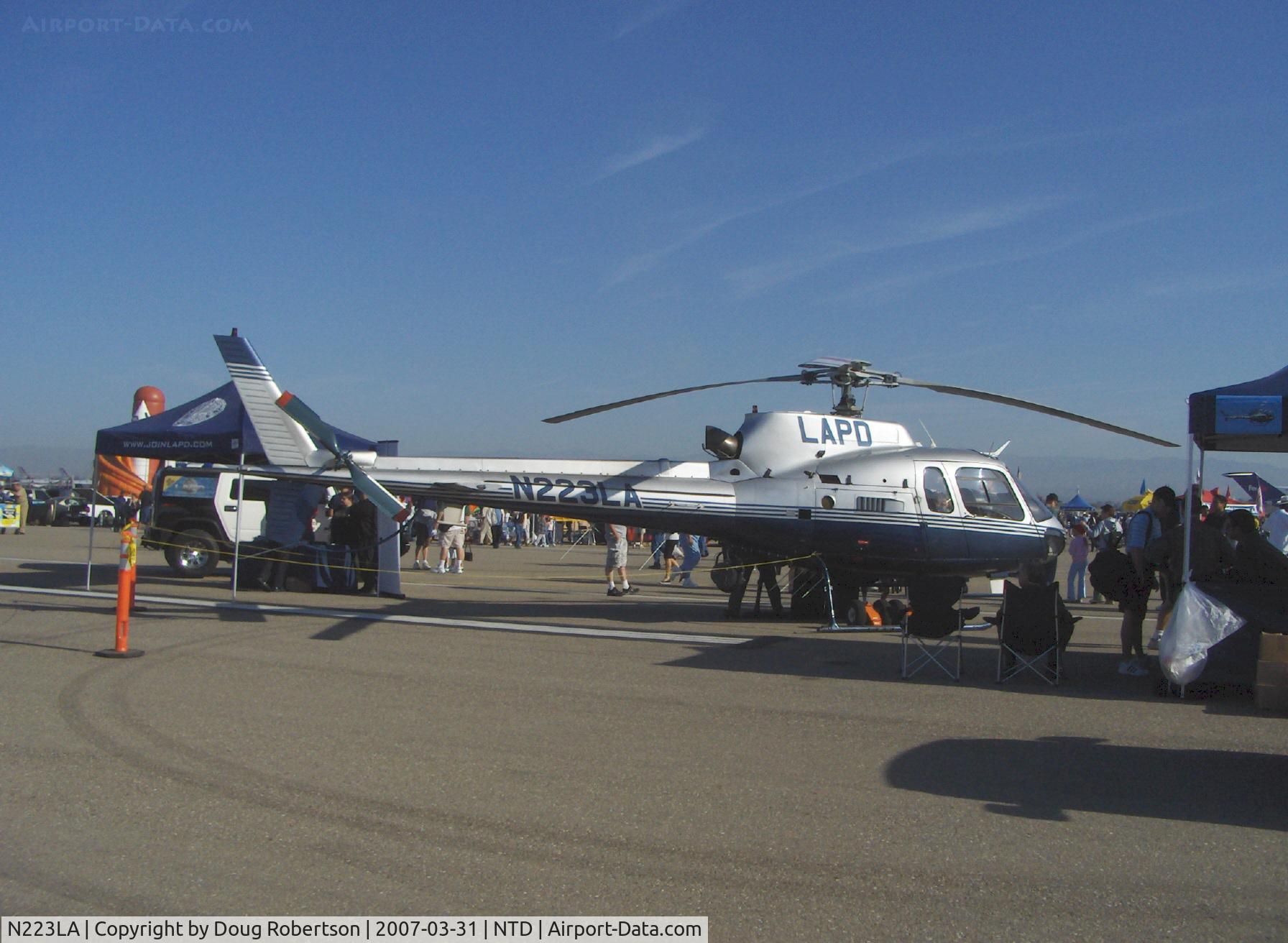 N223LA, 2000 Eurocopter AS-350B-2 Ecureuil C/N 3278, 2000 Eurocopter AS350 B2 Ecureuil (Squirrel), in America as SuperStar, one Turbomeca Arriel 1D1 590 shp Turboshaft engine, of Los Angeles Police Dept.