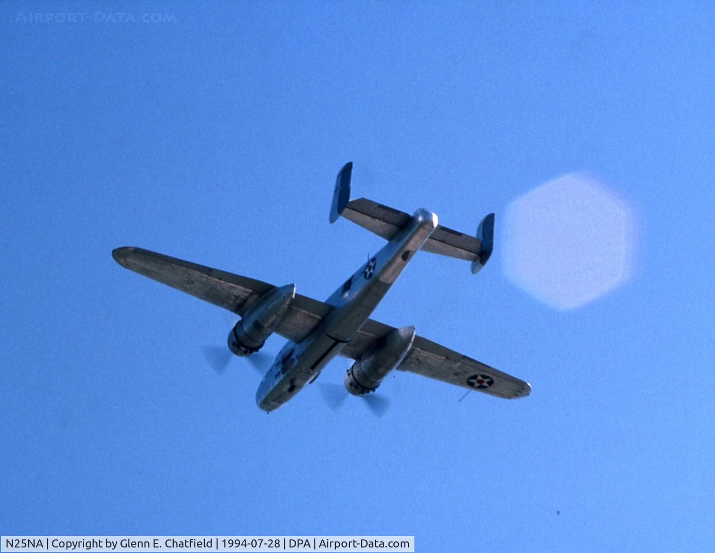 N25NA, 1944 North American B-25J Mitchell Mitchell C/N 108-47479, Overflying the control tower