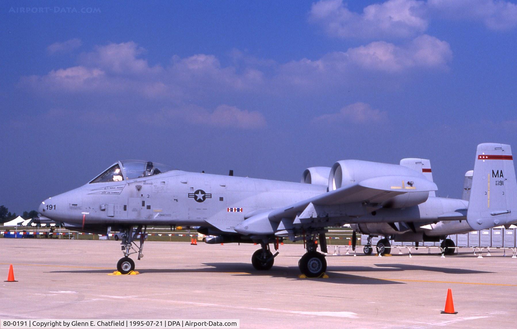80-0191, 1980 Fairchild Republic A-10A Thunderbolt II C/N A10-0541, A-10A on the ramp at high noon